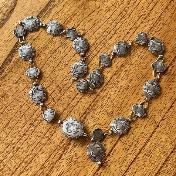 Navajo Silver Concho belt/necklace- Roger Skeet - Picture 9 of 14